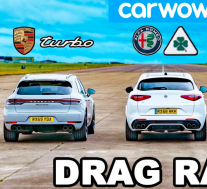 保时捷Macan Turbo，奥迪RS Q3和Alfa Stelvio Drag Dace进行淘汰赛